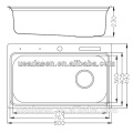 DS 8050 OEM para Tailandia rv undermount fregadero de cocina doble cuenco fregaderos de acrílico fregadero de cocina foshan